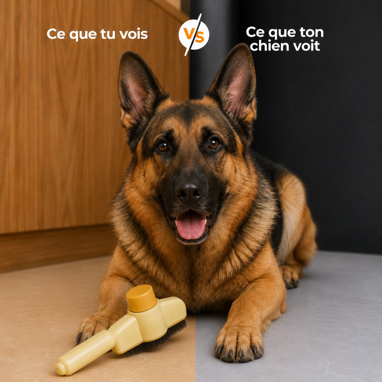 Brosse Toilettage Anti-Poils pour chien — vue de profil