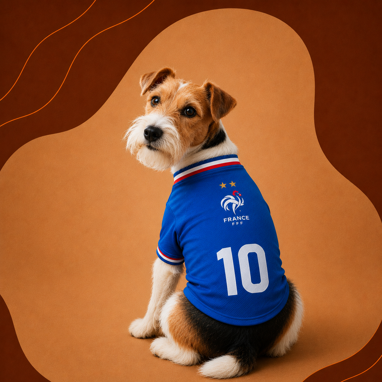 Maillot France pour chien — vue de dos, équipe de France