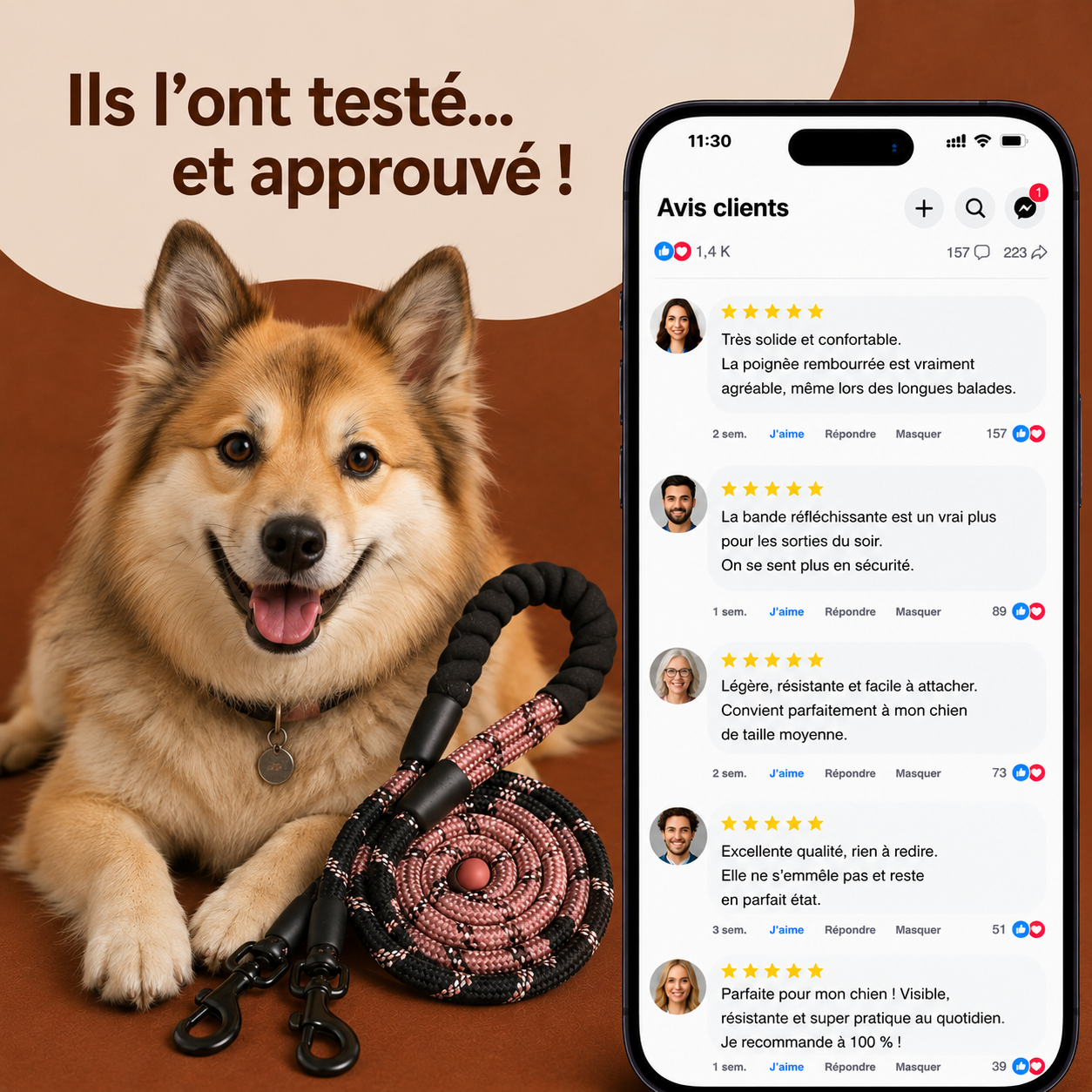 Laisse Réfléchissante