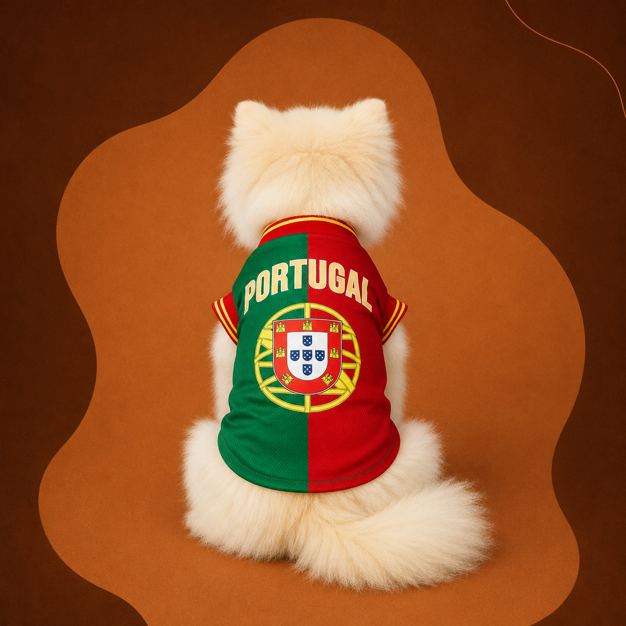 Maillot Portugal pour chien — couleurs officielles A Seleção FIFA 2026