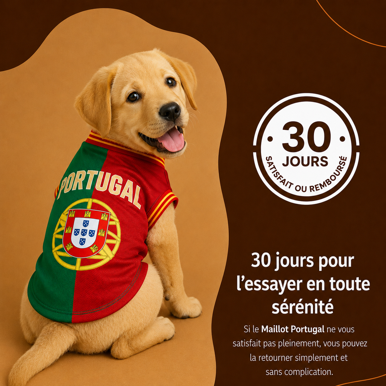 Maillot Portugal pour chien — zoom tissu mesh respirant