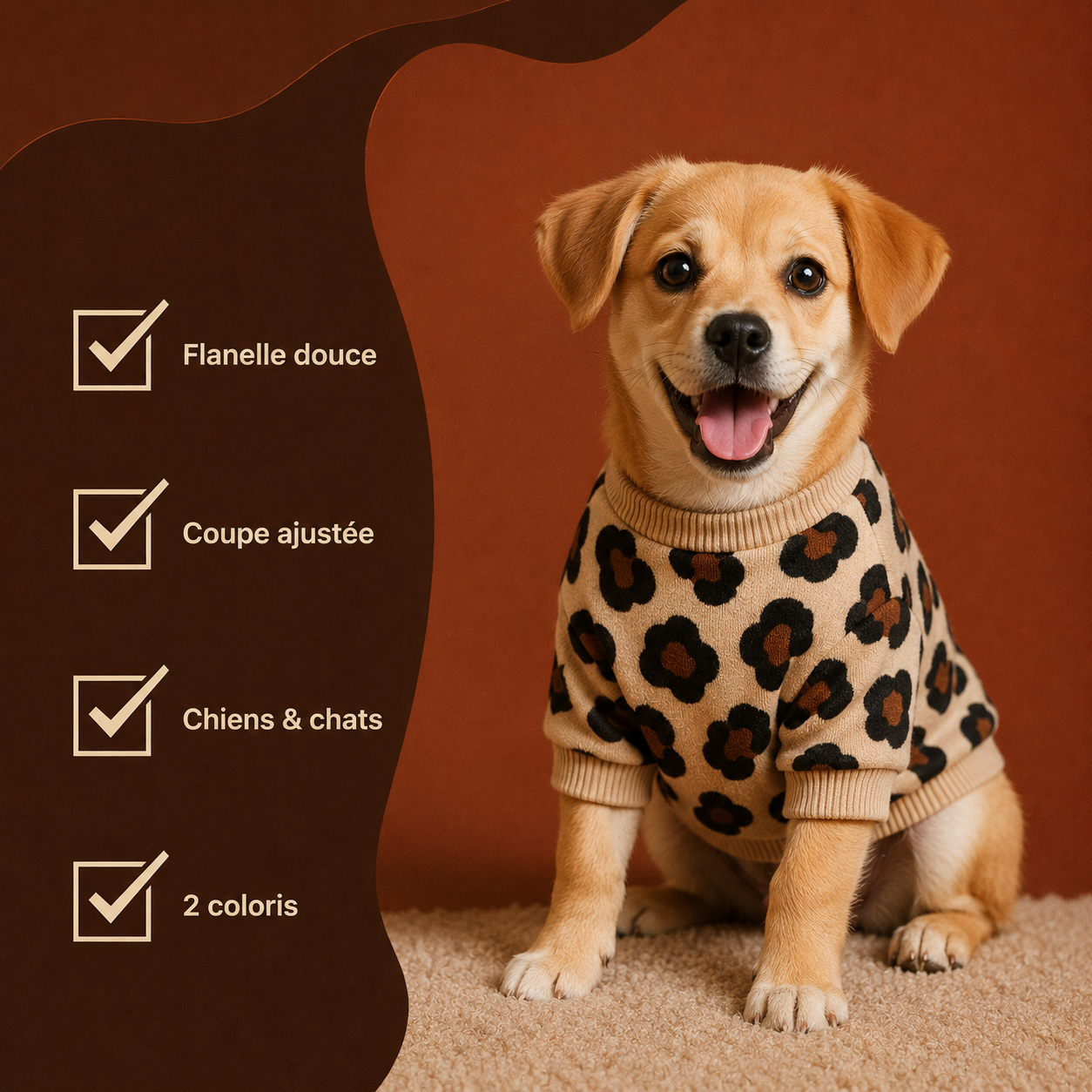 Pull Léopard Flanelle
