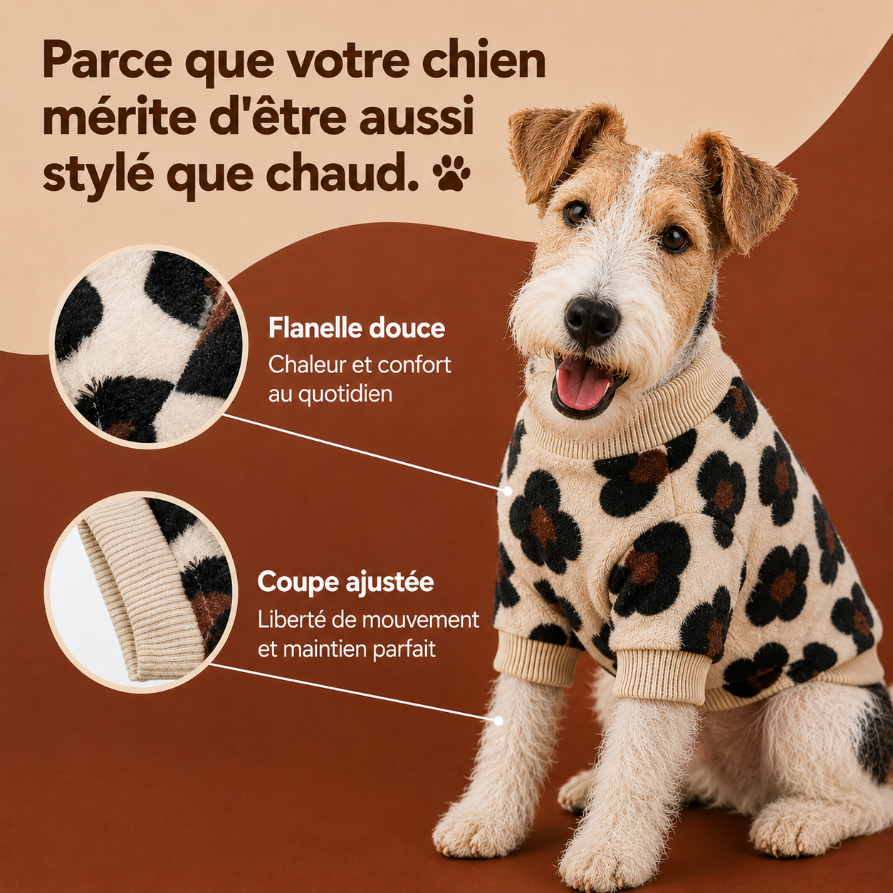 Pull Léopard Flanelle