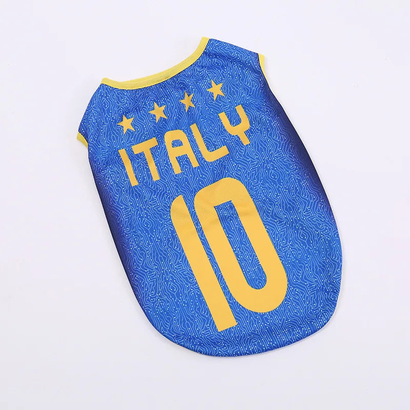 Maillot de foot pour chien — vue de dos multi-nations