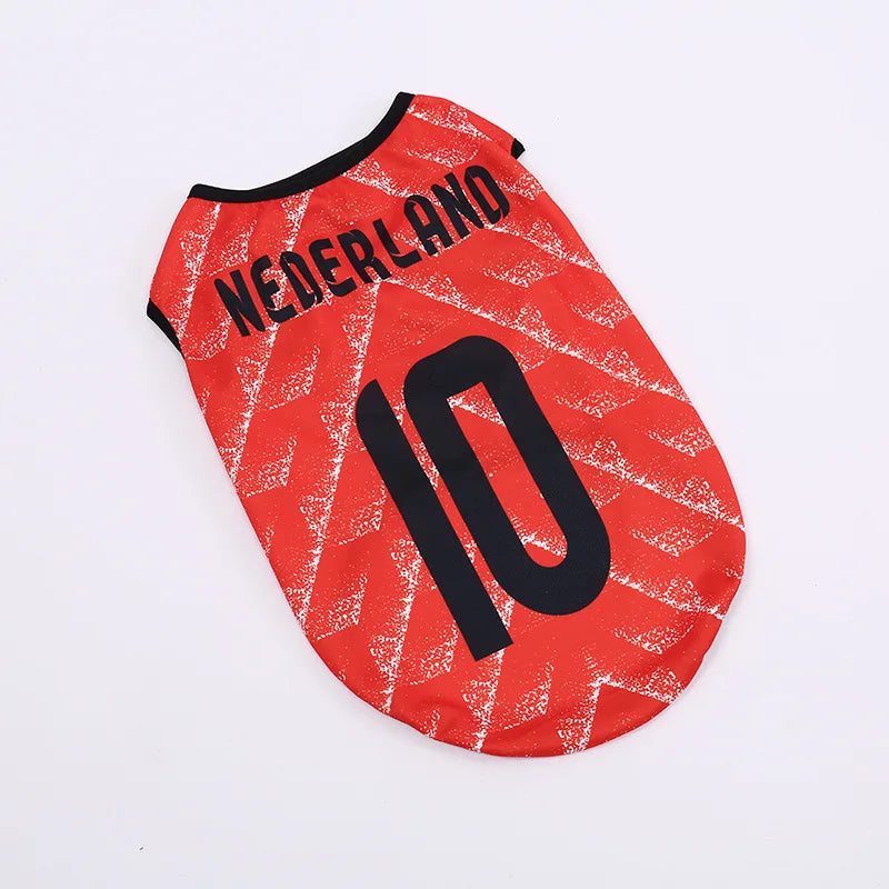 Maillot de foot pour chien — chien qui porte son maillot